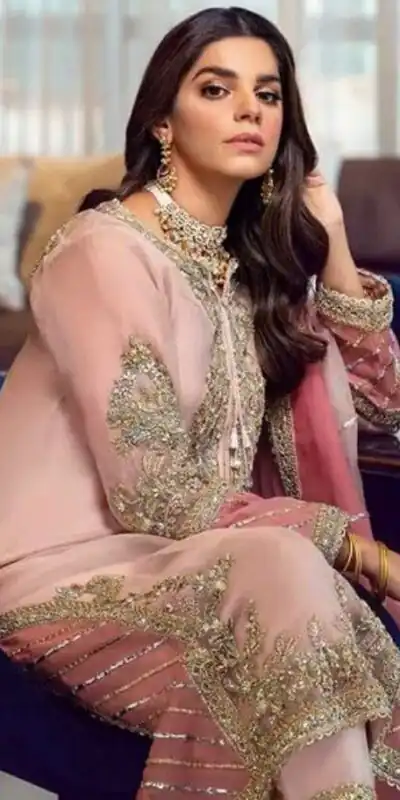 Light Peach Georgette Embroidery Sequence Salwar Suit | Salwar suit, Casual Suits, Creative suits, Designer Suits, Palazzo Suits, Party Wear Suits, Patiala Suits, Straight Suits