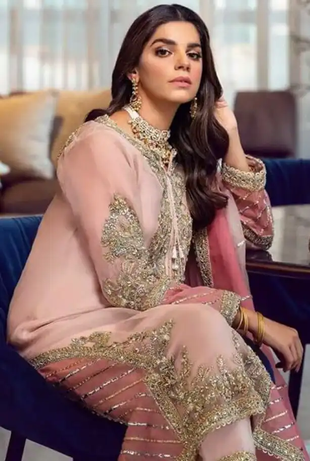 Light Peach Georgette Embroidery Sequence Salwar Suit | Salwar suit, Casual Suits, Creative suits, Designer Suits, Palazzo Suits, Party Wear Suits, Patiala Suits, Straight Suits