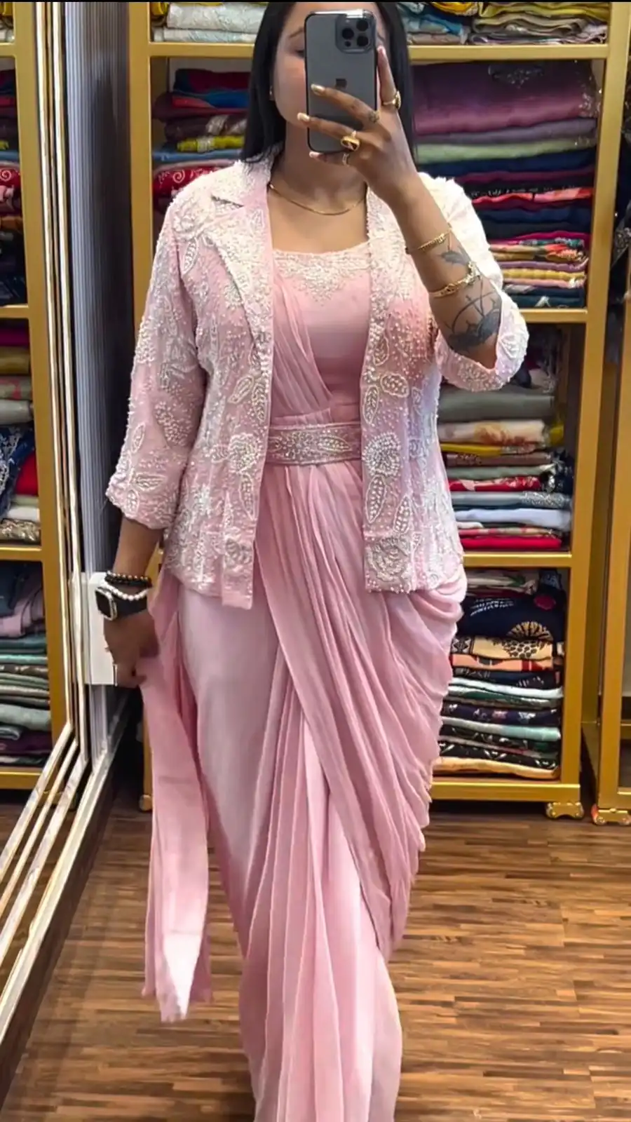 Light Pink Chinon Silk Embroidery Work Saree | Sarees, Bollywood Sarees, Creative Sarees, Designer Sarees, Embroidered Sarees, Ethnic Saree, Modern Digital sarees, Party Wear Sarees