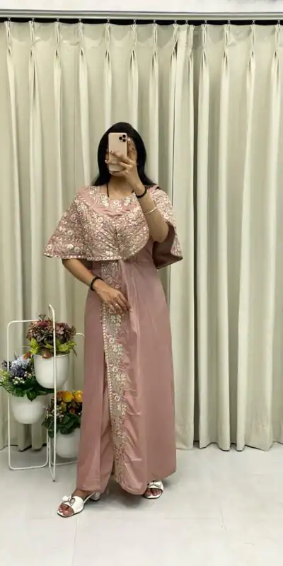 Light Pink Crepe Silk Sequence Embroidery Foil Paper Work Salwar Suit | Jump Suits, Salwar suit, Casual Suits, Creative suits, Designer Suits, Palazzo Suits, Party Wear Suits, Patiala Suits, Straight Suits