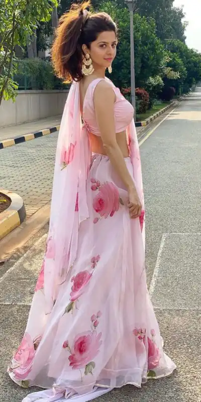 Light Pink Georgette Digital Print Lehenga Choli | Lehenga, Bollywood Lehenga, Creative Lehenga, Designer Lehenga, Embroidered Lehenga, Party Wear Lehenga