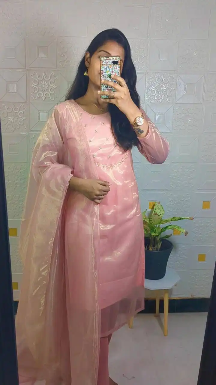 Light Pink Heavy Twill Golden Shining Fabric Kurti | Kurti, Bollywood Kurti, Creative Kurtis, Designer Kurti, Party Wear Kurti, Selfie Kurti