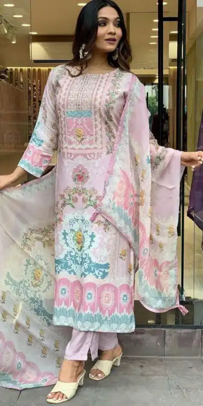 Light Pink Maslin Digital Printed Salwar Suit | Jump Suits, Salwar suit, Casual Suits, Creative suits, Designer Suits, Palazzo Suits, Party Wear Suits, Patiala Suits, Straight Suits