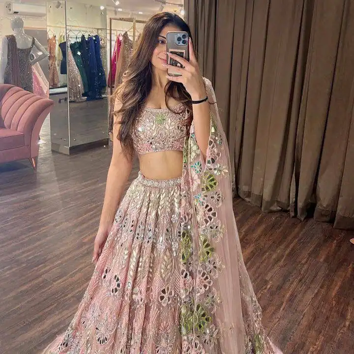 Light Pink Soft Net Embroidered Lehenga Choli | Lehenga, Bollywood Lehenga, Creative Lehenga, Designer Lehenga, Embroidered Lehenga, Party Wear Lehenga