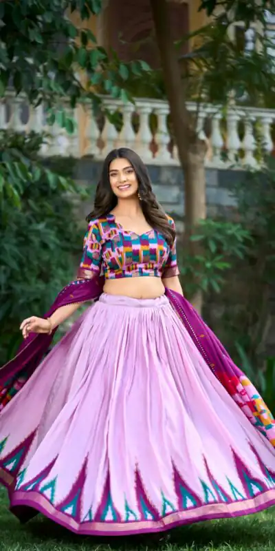 Light Pink Tasar Silk Lehenga Choli | Lehenga, Bollywood Lehenga, Creative Lehenga, Designer Lehenga, Embroidered Lehenga, Party Wear Lehenga