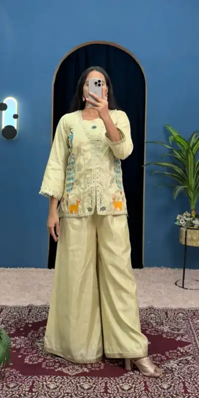 Light Pista Shimmer Embroidery Moti With Mirror Salwar Suit | Jump Suits, Salwar suit, Casual Suits, Creative suits, Designer Suits, Palazzo Suits, Party Wear Suits, Patiala Suits, Straight Suits