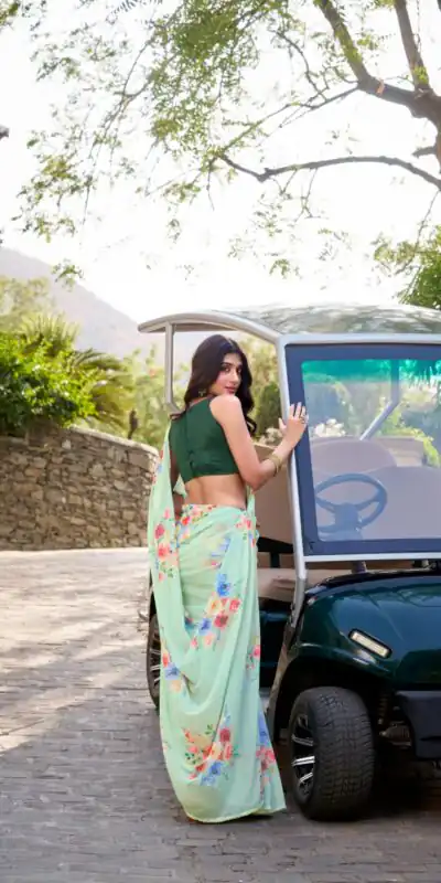 Light Pista Weightless Marble Floral Printed Saree | Sarees, Bollywood Sarees, Creative Sarees, Designer Sarees, Embroidered Sarees, Ethnic Saree, Modern Digital sarees, Party Wear Sarees