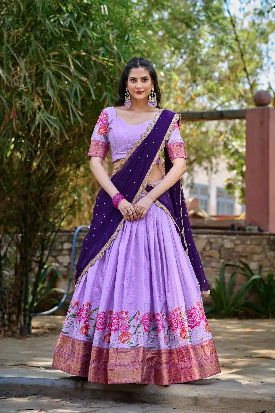 Light Purple Cotton Embroidery Lehenga Choli | Lehenga, Bollywood Lehenga, Creative Lehenga, Designer Lehenga, Embroidered Lehenga, Party Wear Lehenga