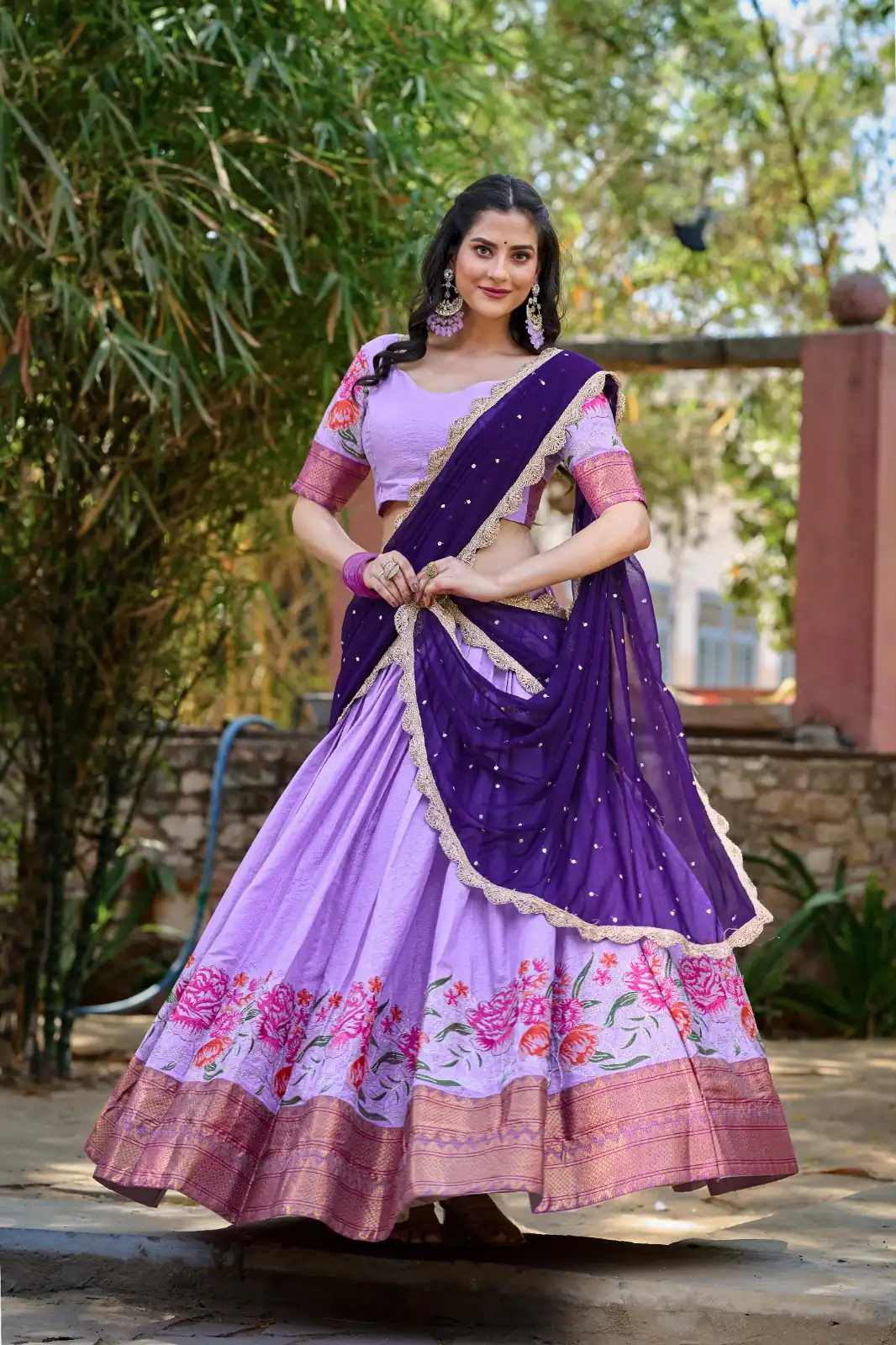 Light Purple Cotton Embroidery Lehenga Choli | Lehenga, Bollywood Lehenga, Creative Lehenga, Designer Lehenga, Embroidered Lehenga, Party Wear Lehenga
