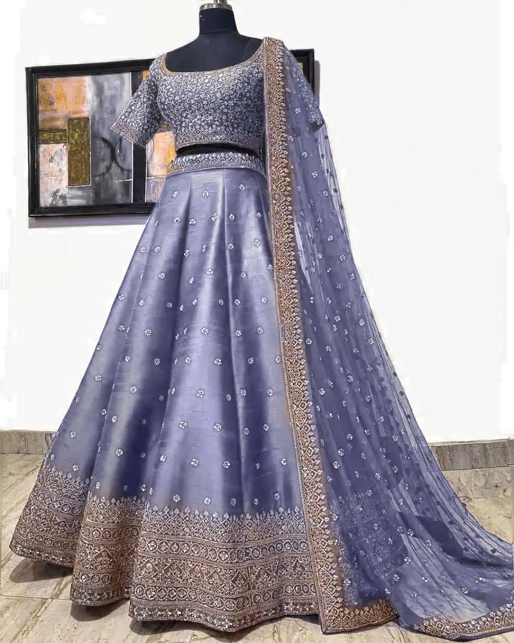 Light Purple Lehenga Choli with Embroidery | Lehenga, Bollywood Lehenga, Creative Lehenga, Designer Lehenga, Embroidered Lehenga, Party Wear Lehenga