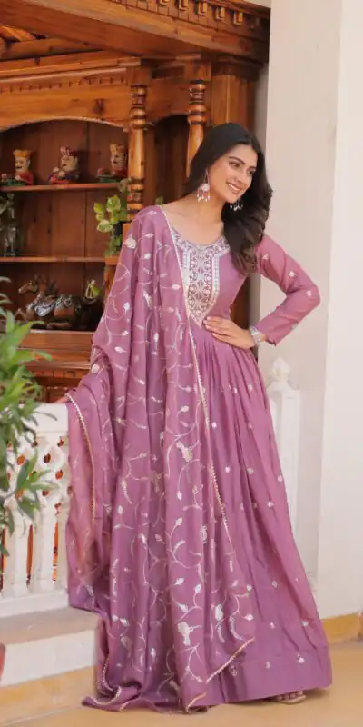 Light Purple Star Georgette Sequence Embroidery Work Anarkali Gown | Gowns, Bollywood Gowns, Creative Gowns, Designer Gowns, Embroidered Gowns, Party Wear Gowns, Straight Suits