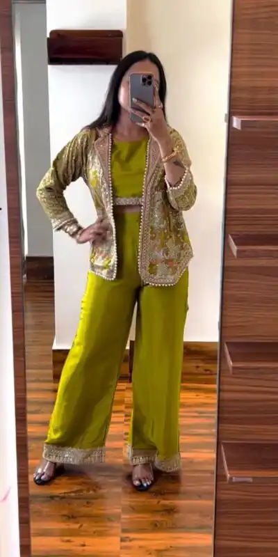 Light Yellow Chinon Embroidery With Moti Lace Salwar Suit | Jump Suits, Salwar suit, Casual Suits, Creative suits, Designer Suits, Palazzo Suits, Party Wear Suits, Patiala Suits, Straight Suits