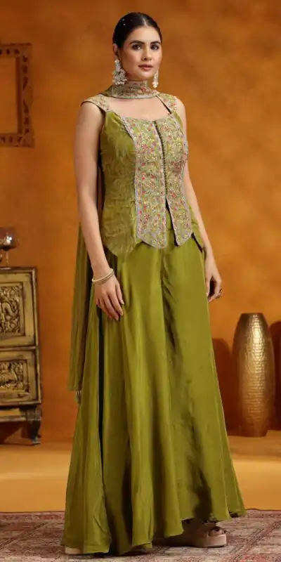 Lime Yellow Chinon With Sequins Work Salwar Suit | Jump Suits, Salwar suit, Casual Suits, Creative suits, Designer Suits, Palazzo Suits, Party Wear Suits, Patiala Suits, Straight Suits