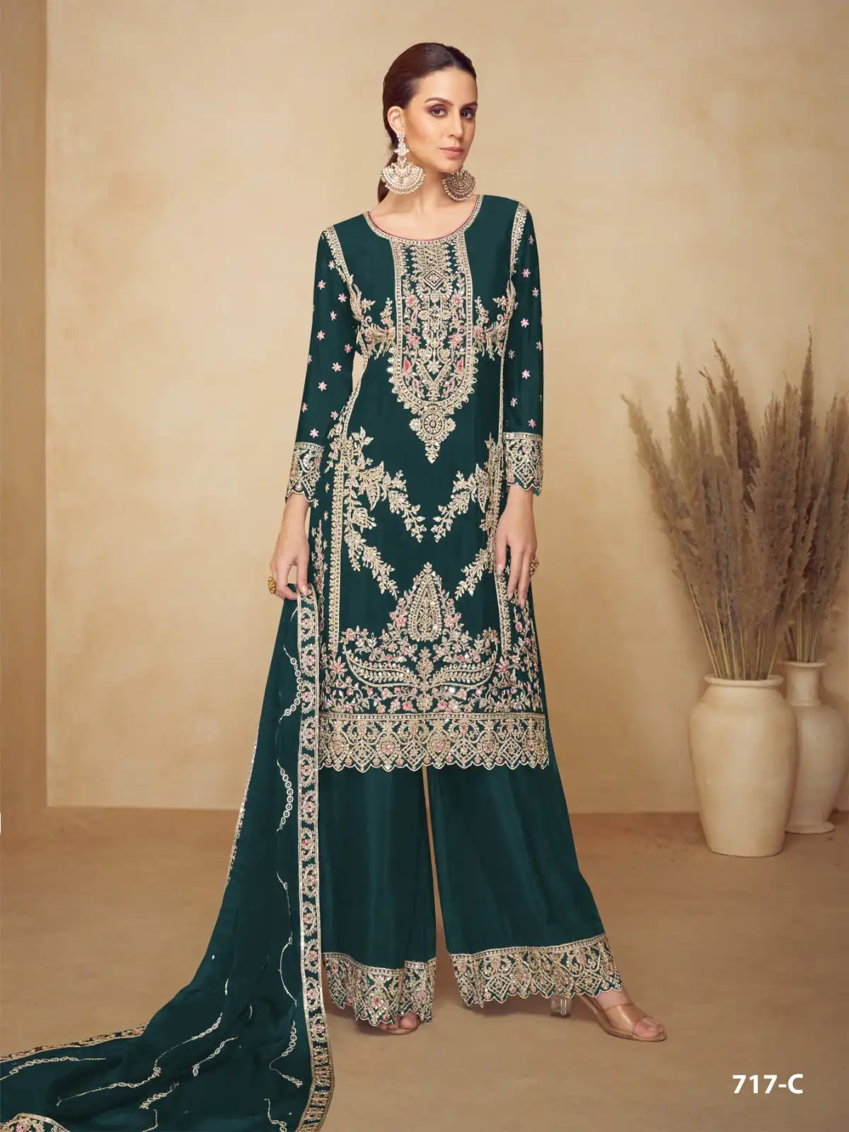 Lovely Green Viscous Chinon Embroidery Work Salwar Suit | Jump Suits, Salwar suit, Casual Suits, Creative suits, Designer Suits, Palazzo Suits, Party Wear Suits, Patiala Suits, Straight Suits
