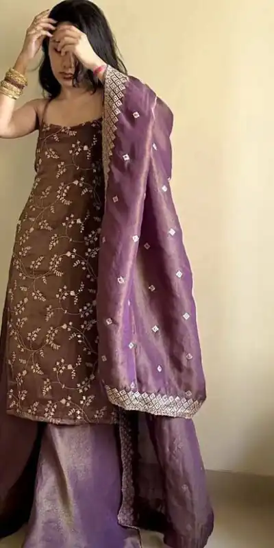 Lovely Lavender Zimmy Silk Sequence Work Salwar Suit | Jump Suits, Salwar suit, Casual Suits, Creative suits, Designer Suits, Palazzo Suits, Party Wear Suits, Patiala Suits, Straight Suits