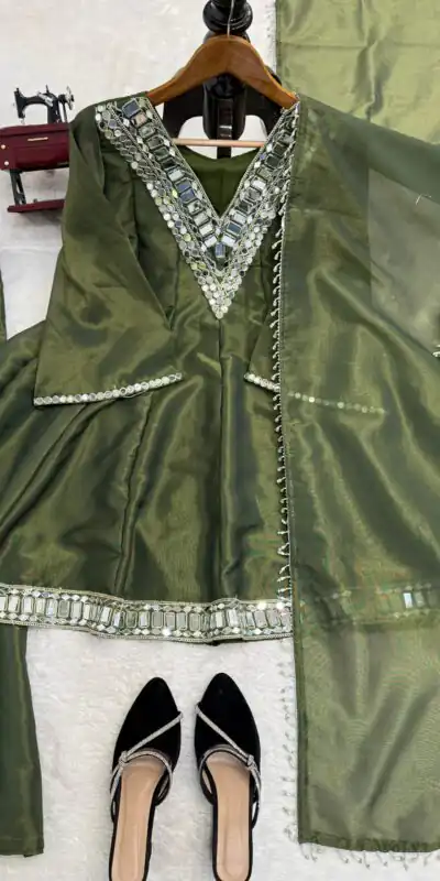 Mahendi Cosmos Mirror Lace Work Salwar Suit | Jump Suits, Salwar suit, Casual Suits, Creative suits, Designer Suits, Palazzo Suits, Party Wear Suits, Patiala Suits, Straight Suits