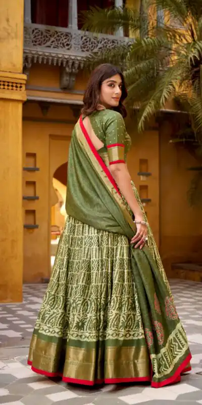 Mahendi Dola Silk Zari Weaving Work Lehenga Choli | Lehenga, Bollywood Lehenga, Creative Lehenga, Designer Lehenga, Embroidered Lehenga, Party Wear Lehenga