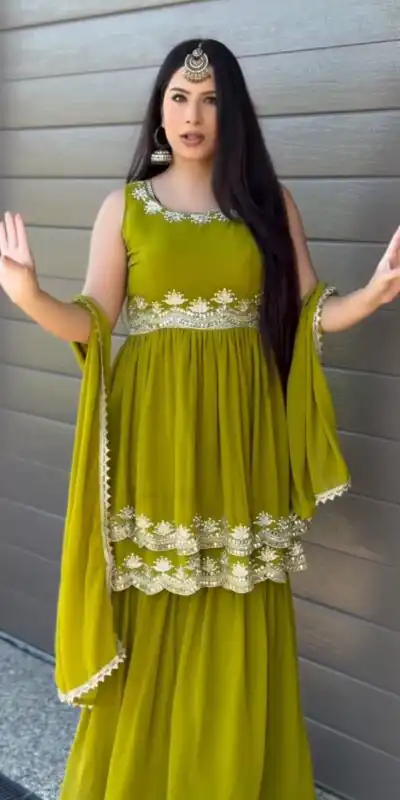 Mahendi Faux Georgette Lace Work Salwar Suit | Jump Suits, Salwar suit, Casual Suits, Creative suits, Designer Suits, Palazzo Suits, Party Wear Suits, Patiala Suits, Straight Suits