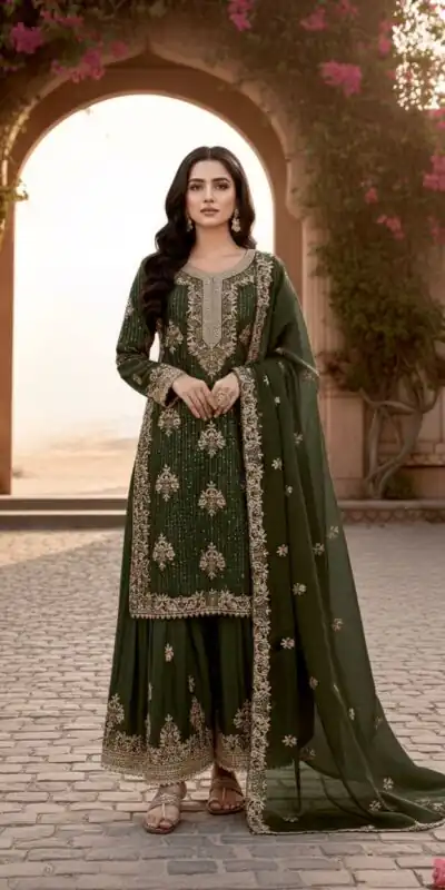 Mahendi Pure Organza Silk Embroidery Cut Work Salwar Suit | Jump Suits, Salwar suit, Casual Suits, Creative suits, Designer Suits, Palazzo Suits, Party Wear Suits, Patiala Suits, Straight Suits