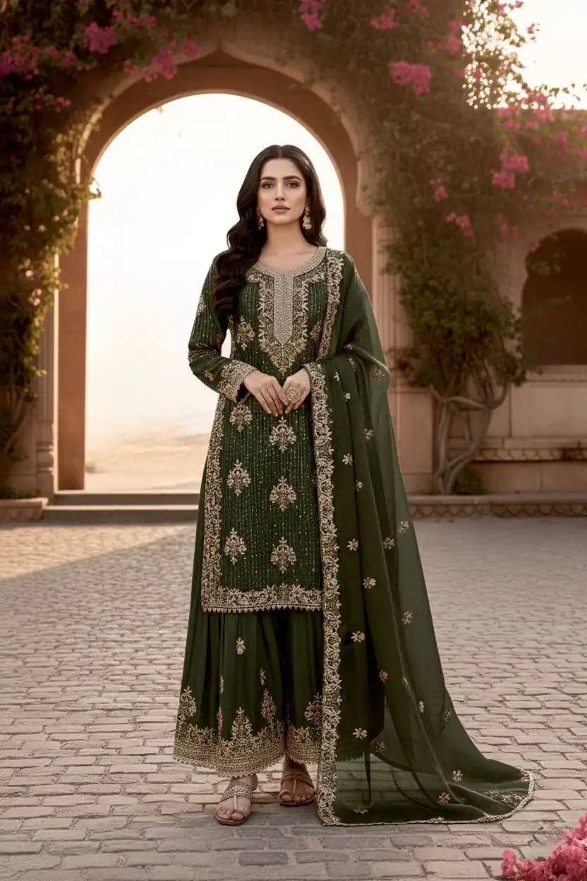 Mahendi Pure Organza Silk Embroidery Cut Work Salwar Suit | Jump Suits, Salwar suit, Casual Suits, Creative suits, Designer Suits, Palazzo Suits, Party Wear Suits, Patiala Suits, Straight Suits