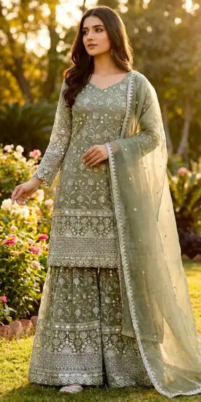 Mahendi Pure Organza Silk Embroidery Work Salwar Suit | Jump Suits, Salwar suit, Casual Suits, Creative suits, Designer Suits, Palazzo Suits, Party Wear Suits, Patiala Suits, Straight Suits