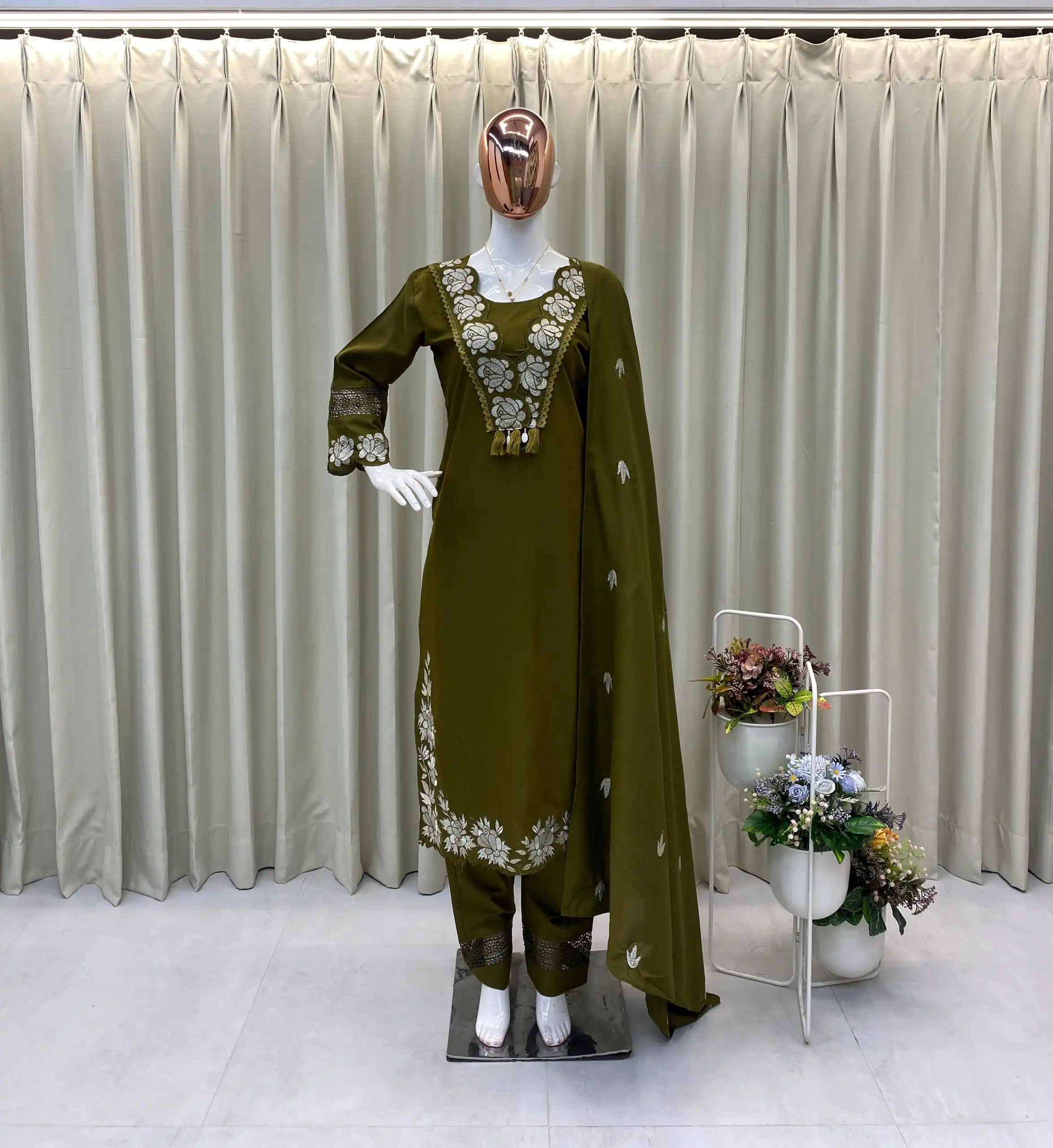 Mahendi Rayon Embroidery Salwar Suit | Jump Suits, Salwar suit, Casual Suits, Creative suits, Designer Suits, Palazzo Suits, Party Wear Suits, Patiala Suits, Straight Suits