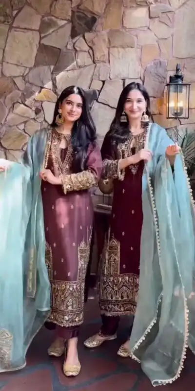 Maroon Chinon Sequence Embroidery Work Salwar Suit | Jump Suits, Salwar suit, Casual Suits, Creative suits, Designer Suits, Palazzo Suits, Party Wear Suits, Patiala Suits, Straight Suits