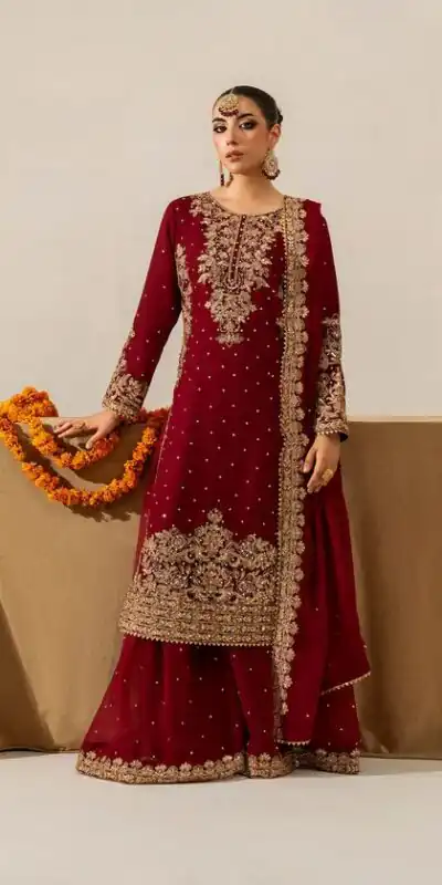 Maroon Faux Georgette Lace Work Salwar Suit | Jump Suits, Salwar suit, Casual Suits, Creative suits, Designer Suits, Palazzo Suits, Party Wear Suits, Patiala Suits, Straight Suits