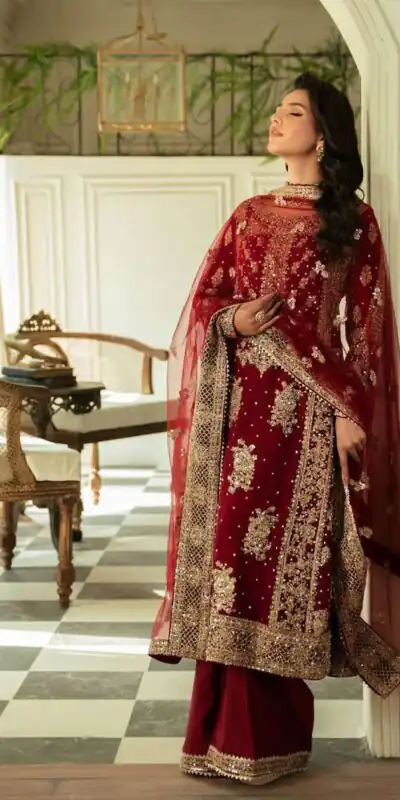 Maroon Faux Sequence Pearl Work Georgette Salwar Suit | Jump Suits, Salwar suit, Casual Suits, Creative suits, Designer Suits, Palazzo Suits, Party Wear Suits, Patiala Suits, Straight Suits