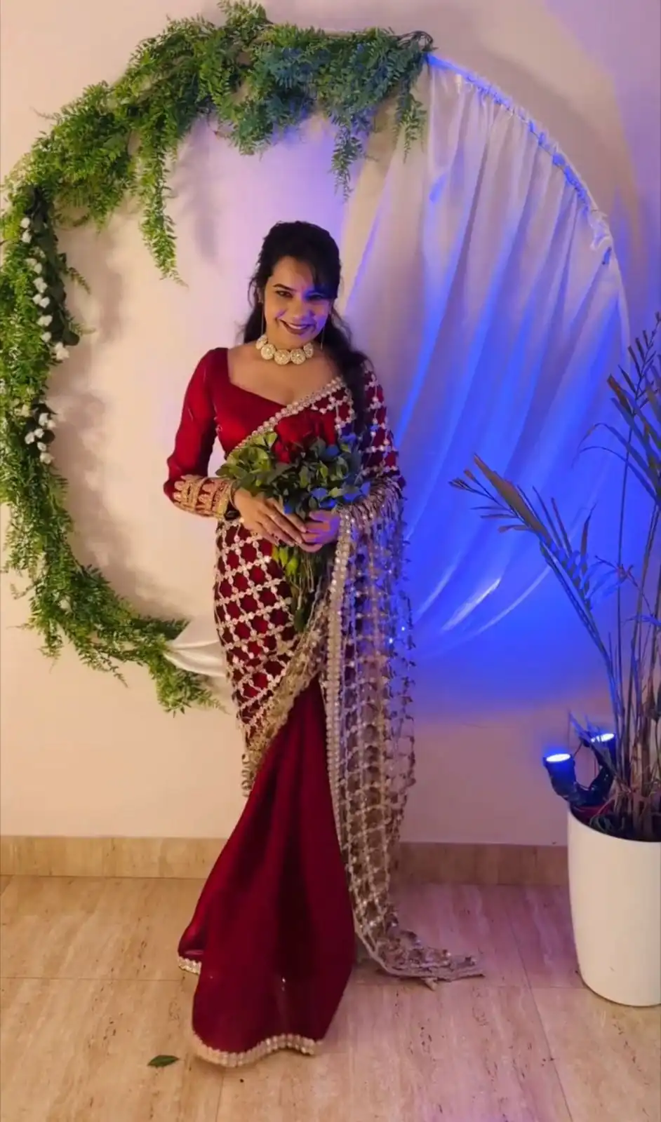 Maroon Fendy Silk Lace Mirror Work Saree | Sarees, Bollywood Sarees, Creative Sarees, Designer Sarees, Embroidered Sarees, Ethnic Saree, Modern Digital sarees, Party Wear Sarees