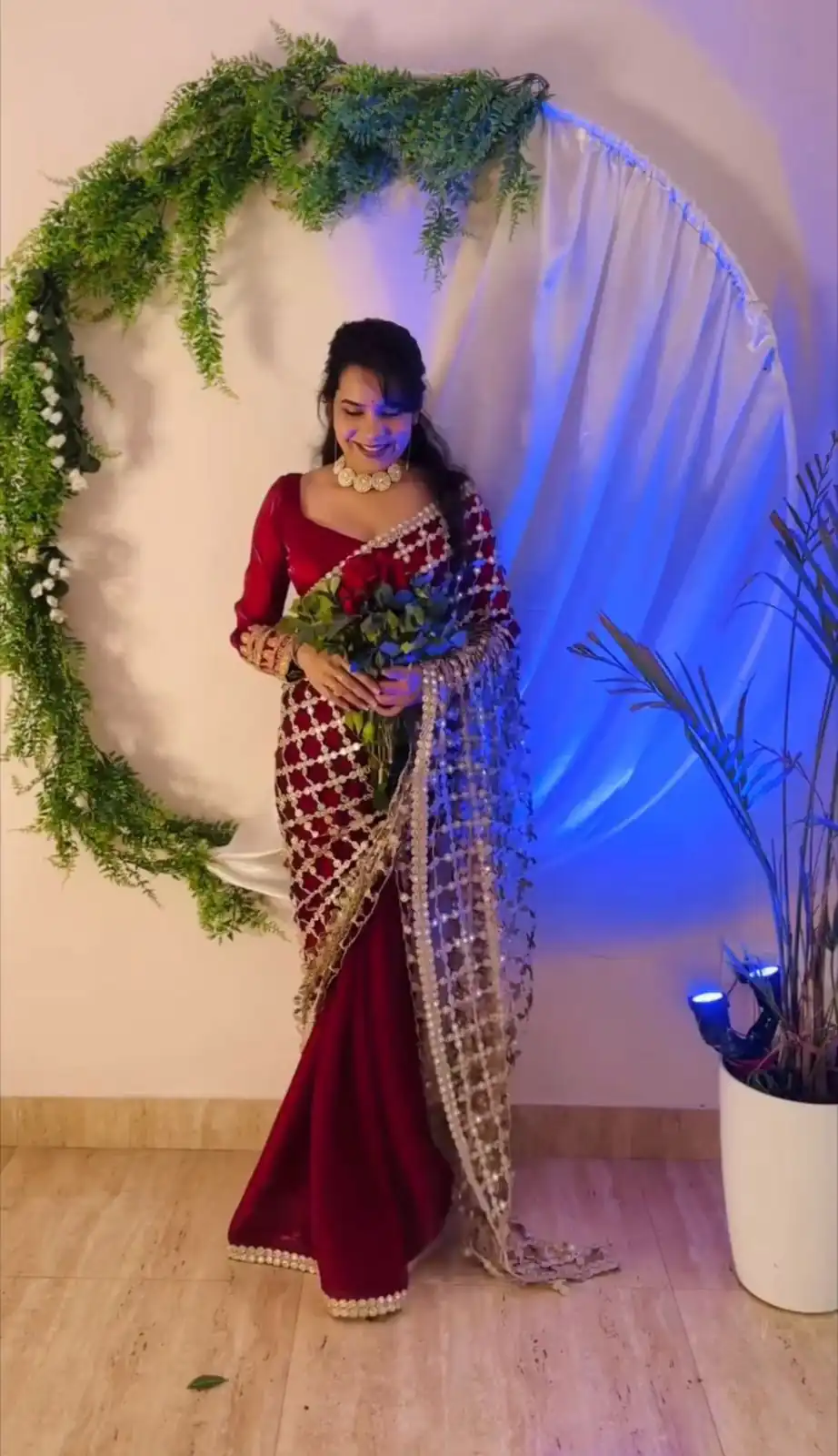 Maroon Fendy Silk Lace Mirror Work Saree | Sarees, Bollywood Sarees, Creative Sarees, Designer Sarees, Embroidered Sarees, Ethnic Saree, Modern Digital sarees, Party Wear Sarees