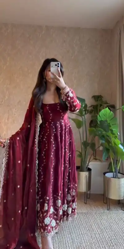 Maroon Fendy Silk Sequence Work Salwar Suit | Jump Suits, Salwar suit, Casual Suits, Creative suits, Designer Suits, Palazzo Suits, Party Wear Suits, Patiala Suits, Straight Suits