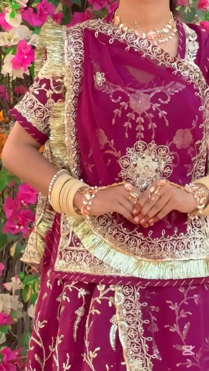 Maroon Fox Georgette Embroidery Work Lehenga Choli | Lehenga, Bollywood Lehenga, Creative Lehenga, Designer Lehenga, Embroidered Lehenga, Party Wear Lehenga
