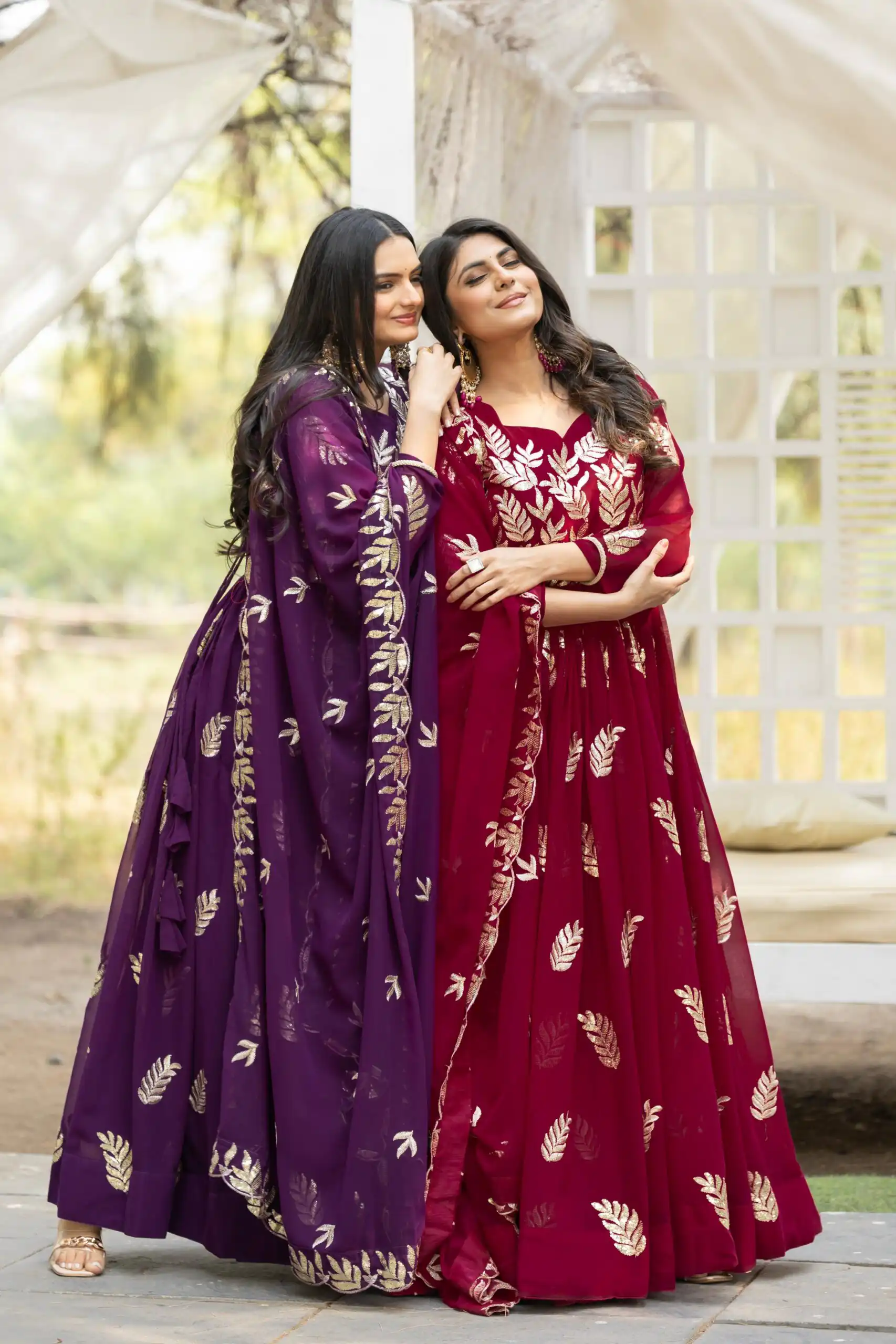 Maroon Fox Georgette With Embroidery Work Gown | Gowns, Bollywood Gowns, Creative Gowns, Designer Gowns, Embroidered Gowns, Party Wear Gowns