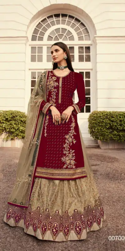 Maroon Georgette Embroidery Stone Work Lehenga Choli | Lehenga, Bollywood Lehenga, Creative Lehenga, Designer Lehenga, Embroidered Lehenga, Party Wear Lehenga