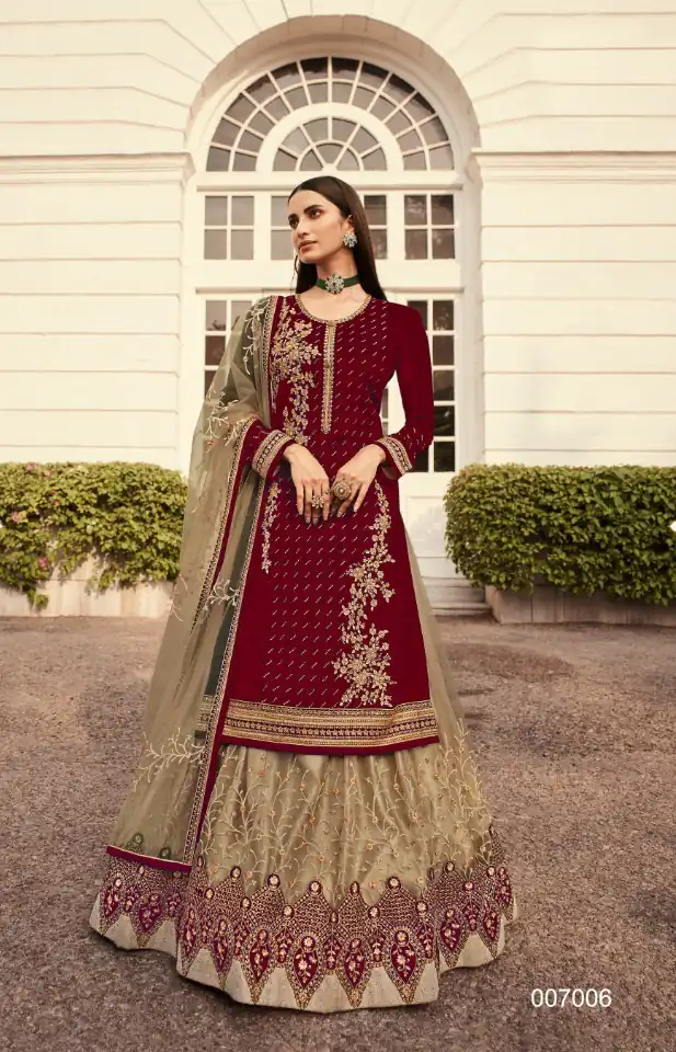 Maroon Georgette Embroidery Stone Work Lehenga Choli | Lehenga, Bollywood Lehenga, Creative Lehenga, Designer Lehenga, Embroidered Lehenga, Party Wear Lehenga