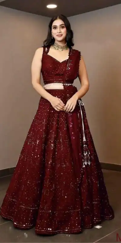 Maroon Georgette Embroidery Work Lehenga Choli | Lehenga, Bollywood Lehenga, Creative Lehenga, Designer Lehenga, Embroidered Lehenga, Party Wear Lehenga