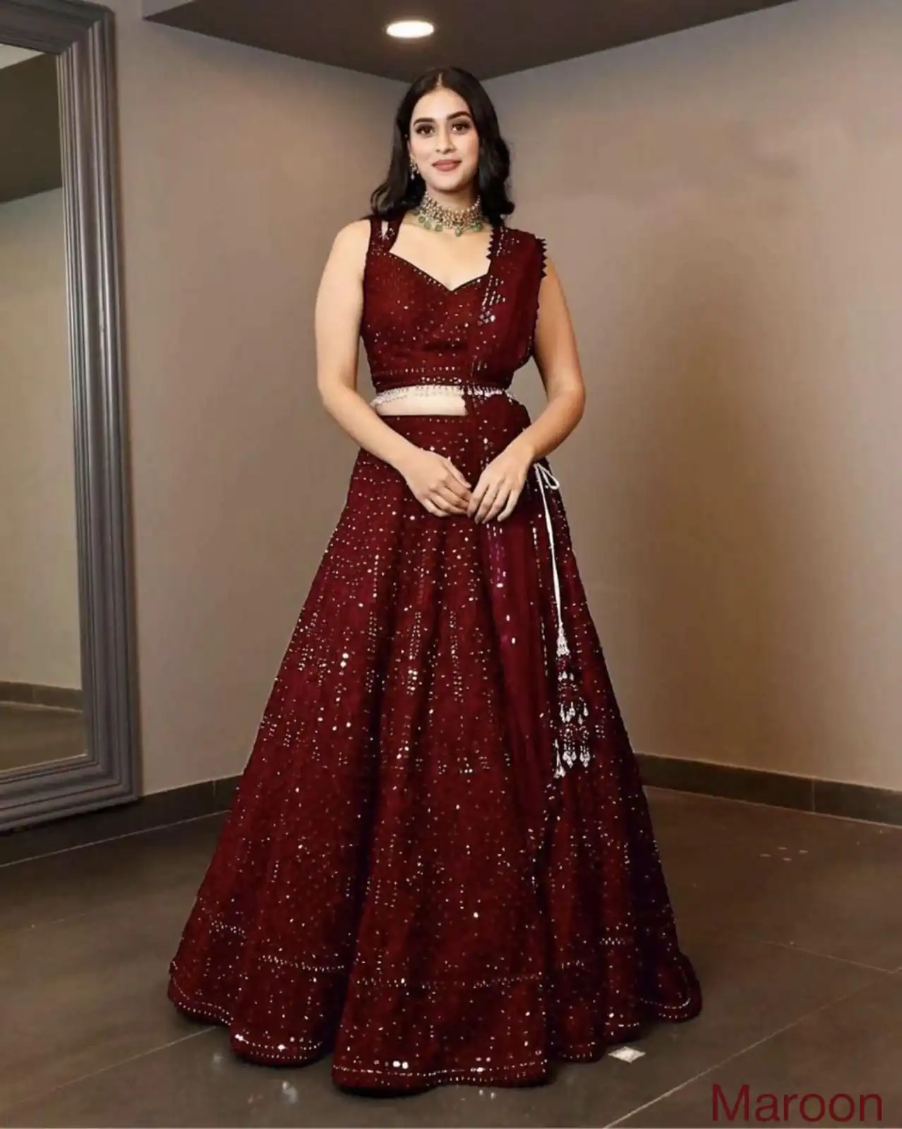 Maroon Georgette Embroidery Work Lehenga Choli | Lehenga, Bollywood Lehenga, Creative Lehenga, Designer Lehenga, Embroidered Lehenga, Party Wear Lehenga