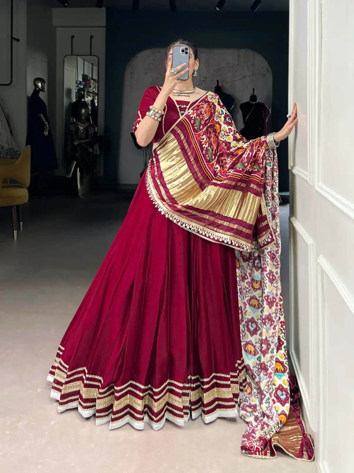 Maroon Georgette Lace Lehenga Choli | Lehenga, Bollywood Lehenga, Creative Lehenga, Designer Lehenga, Embroidered Lehenga, Party Wear Lehenga