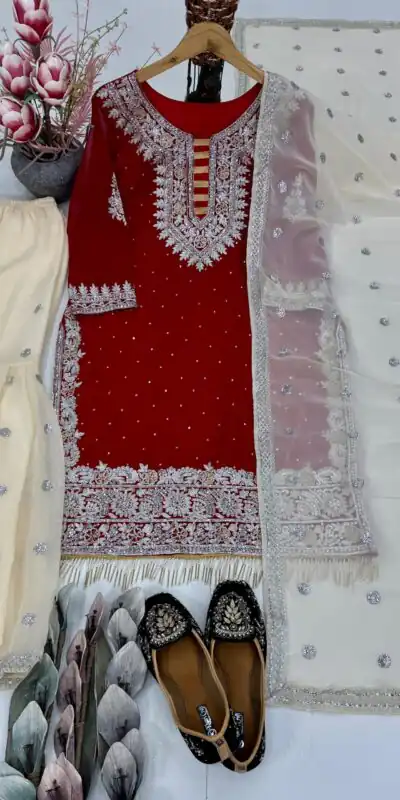 Maroon Georgette Lace Work Salwar Suit | Jump Suits, Salwar suit, Casual Suits, Creative suits, Designer Suits, Palazzo Suits, Party Wear Suits, Patiala Suits, Straight Suits
