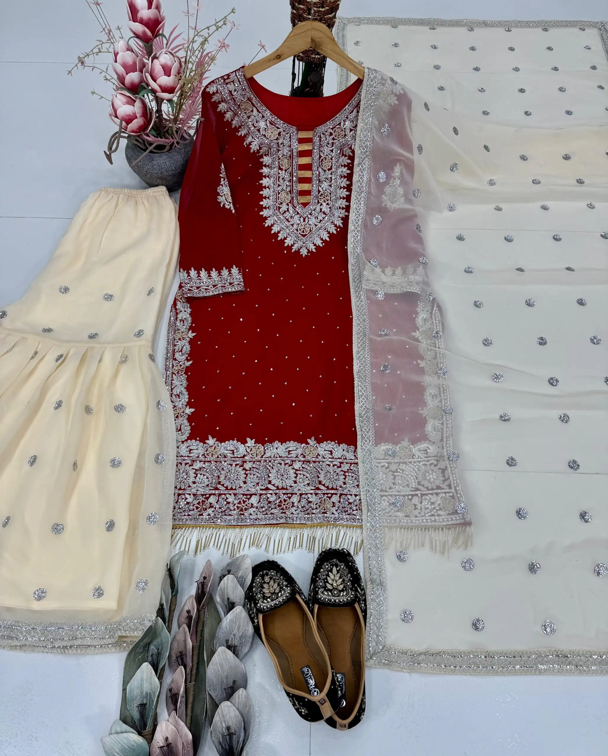 Maroon Georgette Lace Work Salwar Suit | Jump Suits, Salwar suit, Casual Suits, Creative suits, Designer Suits, Palazzo Suits, Party Wear Suits, Patiala Suits, Straight Suits