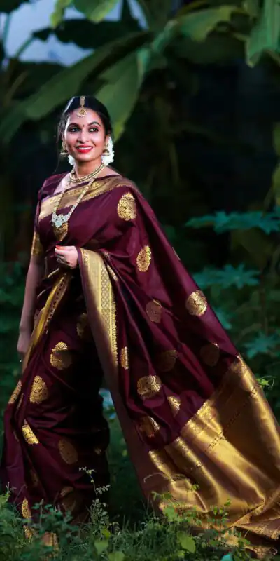 Maroon Lichi Silk Saree | Sarees, Bollywood Sarees, Creative Sarees, Designer Sarees, Embroidered Sarees, Ethnic Saree, Modern Digital sarees, Party Wear Sarees
