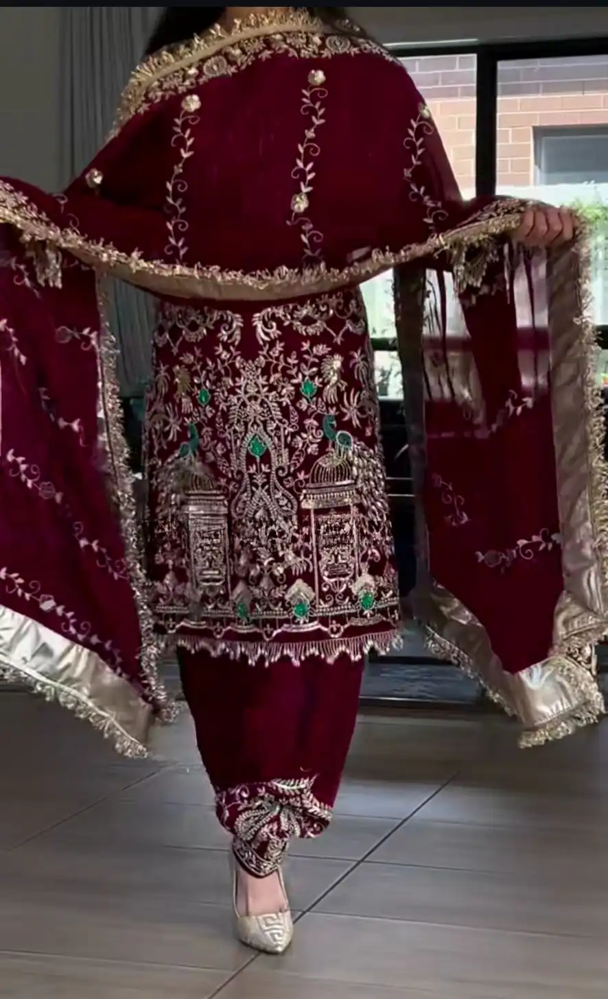Maroon Natural Crep Embroidery Work Salwar Suit | Jump Suits, Salwar suit, Casual Suits, Creative suits, Designer Suits, Palazzo Suits, Party Wear Suits, Patiala Suits, Straight Suits