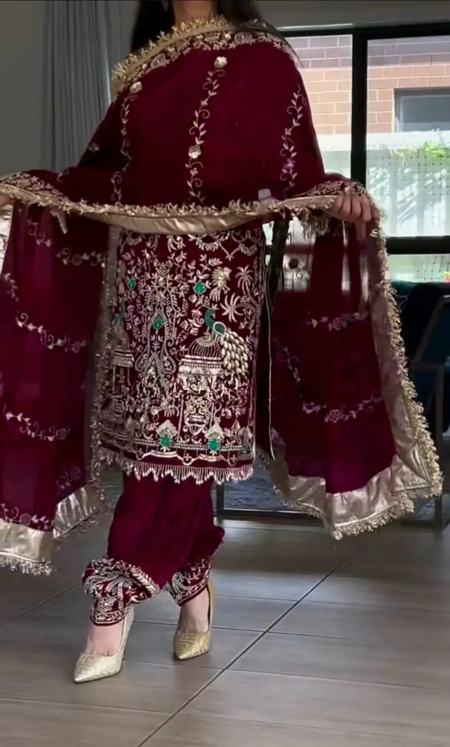 Maroon Natural Crep Embroidery Work Salwar Suit | Jump Suits, Salwar suit, Casual Suits, Creative suits, Designer Suits, Palazzo Suits, Party Wear Suits, Patiala Suits, Straight Suits