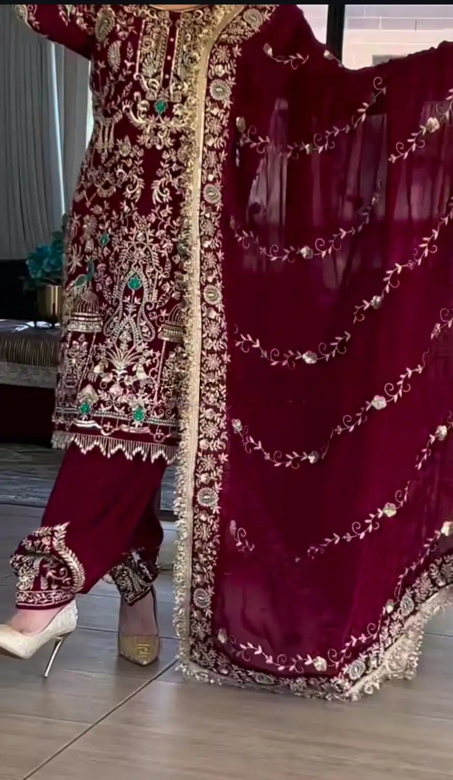 Maroon Natural Crep Embroidery Work Salwar Suit | Jump Suits, Salwar suit, Casual Suits, Creative suits, Designer Suits, Palazzo Suits, Party Wear Suits, Patiala Suits, Straight Suits