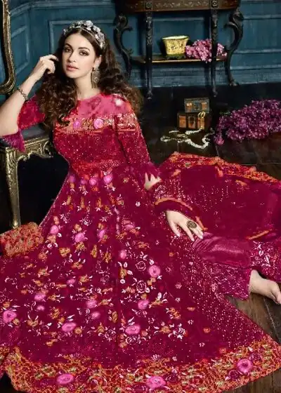 Maroon Net With Embroidery Stone Salwar Suit | Salwar suit, Casual Suits, Creative suits, Designer Suits, Palazzo Suits, Party Wear Suits, Patiala Suits, Straight Suits