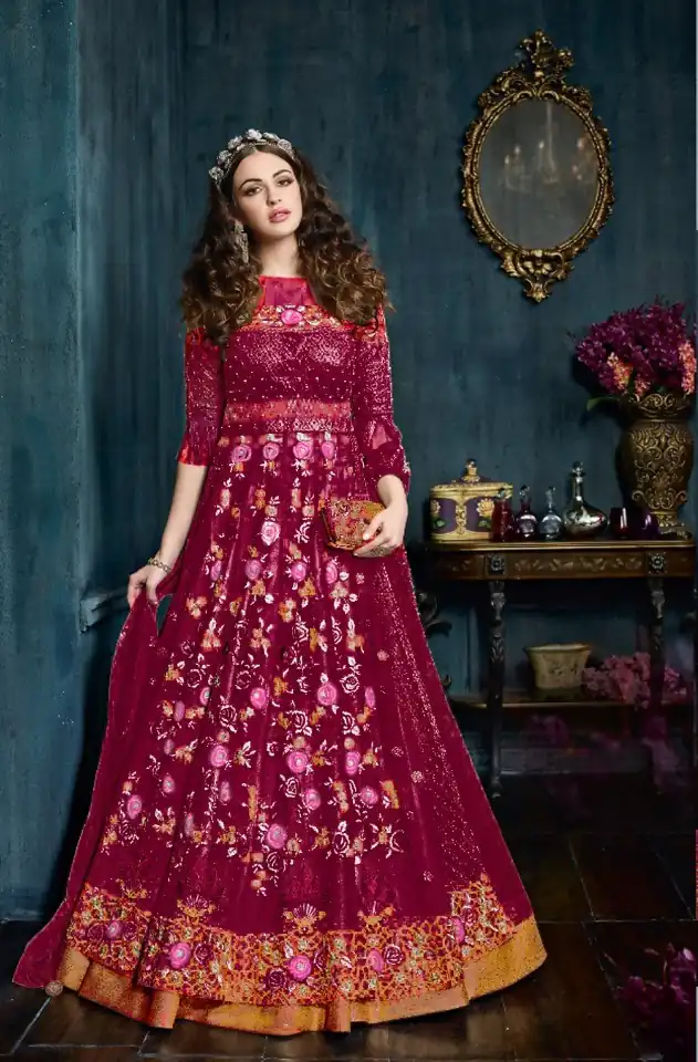 Maroon Net With Embroidery Stone Salwar Suit | Salwar suit, Casual Suits, Creative suits, Designer Suits, Palazzo Suits, Party Wear Suits, Patiala Suits, Straight Suits