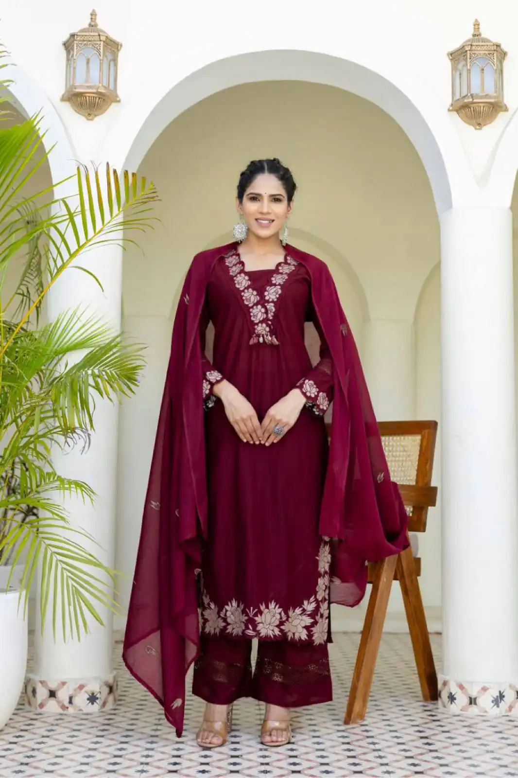 Maroon Rayon Embroidery Salwar Suit | Jump Suits, Salwar suit, Casual Suits, Creative suits, Designer Suits, Palazzo Suits, Party Wear Suits, Patiala Suits, Straight Suits