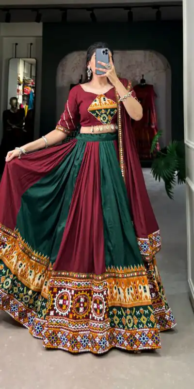 Maroon Rayon Printed Silk Work Lehenga Choli | Lehenga, Bollywood Lehenga, Creative Lehenga, Designer Lehenga, Embroidered Lehenga, Party Wear Lehenga