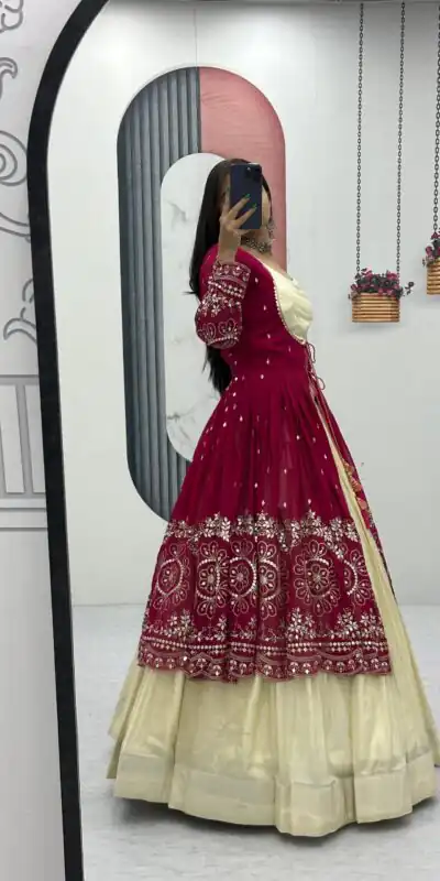 Maroon Simar Cosmos Sequence Work Lehenga Choli | Lehenga, Bollywood Lehenga, Creative Lehenga, Designer Lehenga, Embroidered Lehenga, Party Wear Lehenga